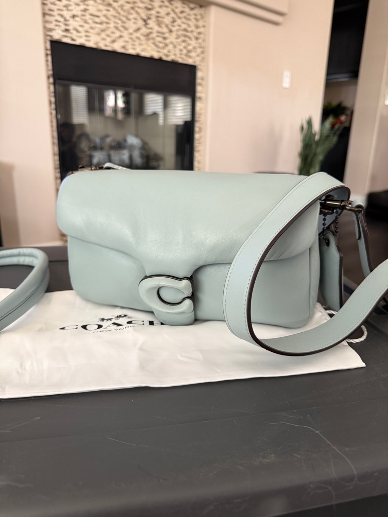 Coach Soft Puffy Tabby Leather Shoulder/Crossbody Bag In Pale Blue